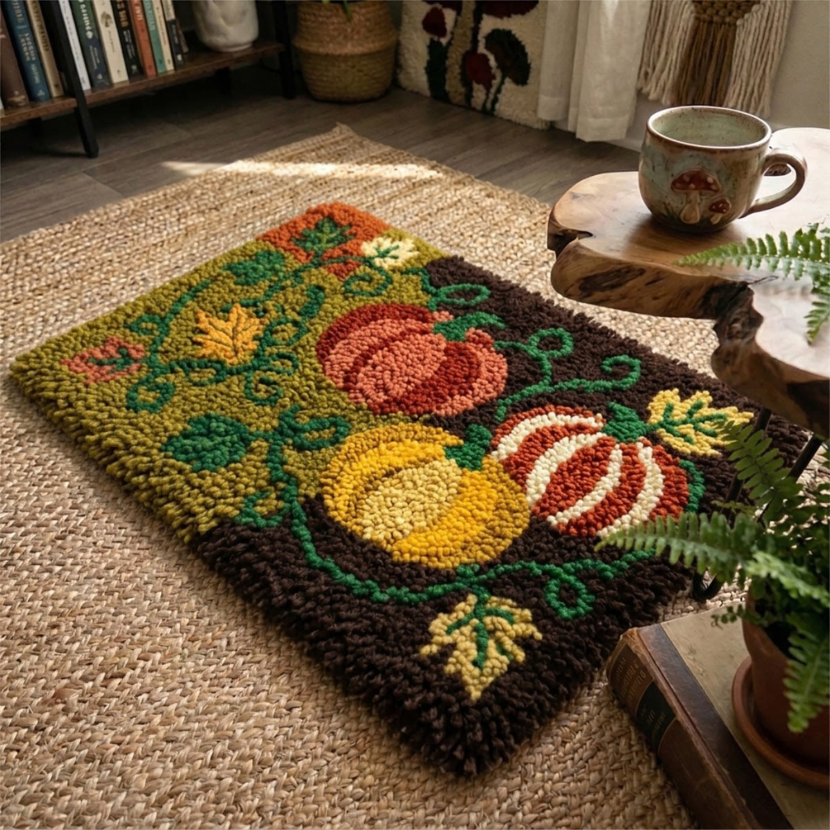 Rubbyoo Latch Hook Rug Kit - Autumn Pumpkin | Special Halloween Doormat | Thanksgiving Handmade Gift  - image 8