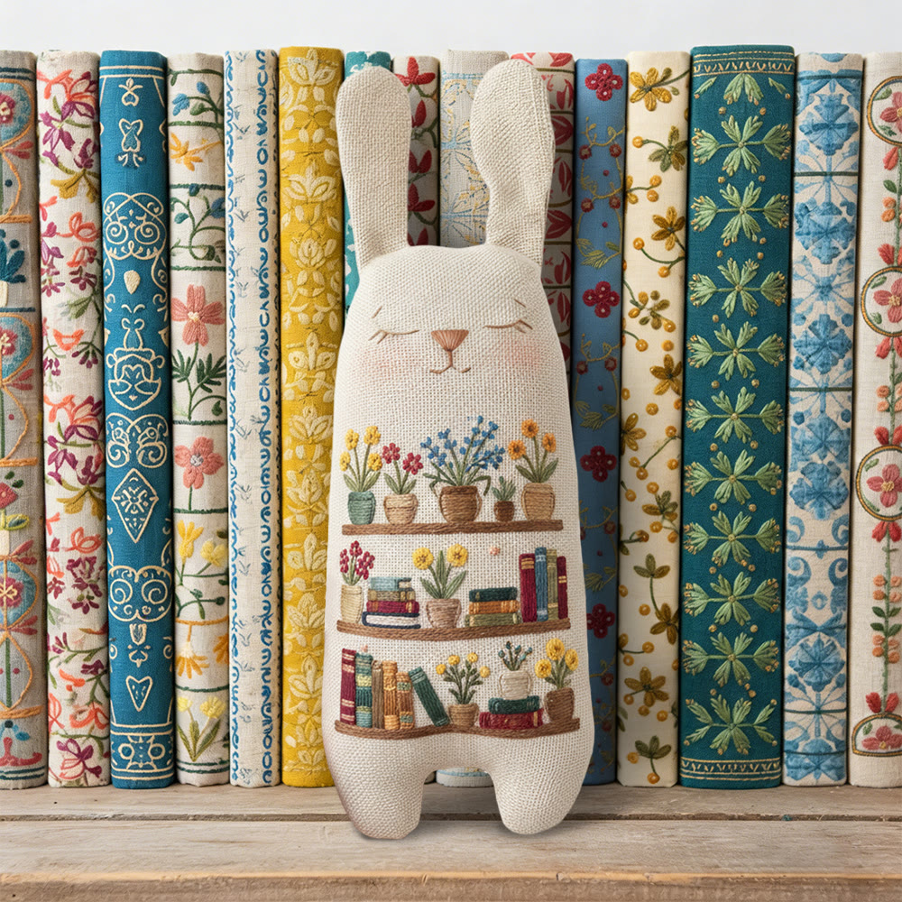Rubbyoo Bunny Toy Embroidery Kit - Bookshelf Patten | Creative Animal Project | Perfect Birthday Gift  - image 5