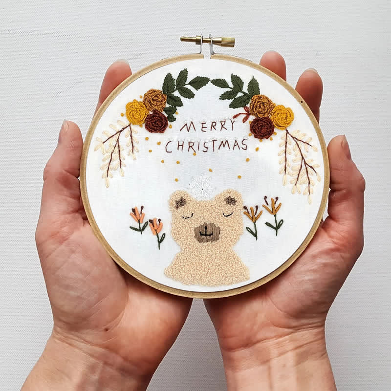 Rubbyoo Embroidery Kit - Cute Christmas Bear Gift   - image 3