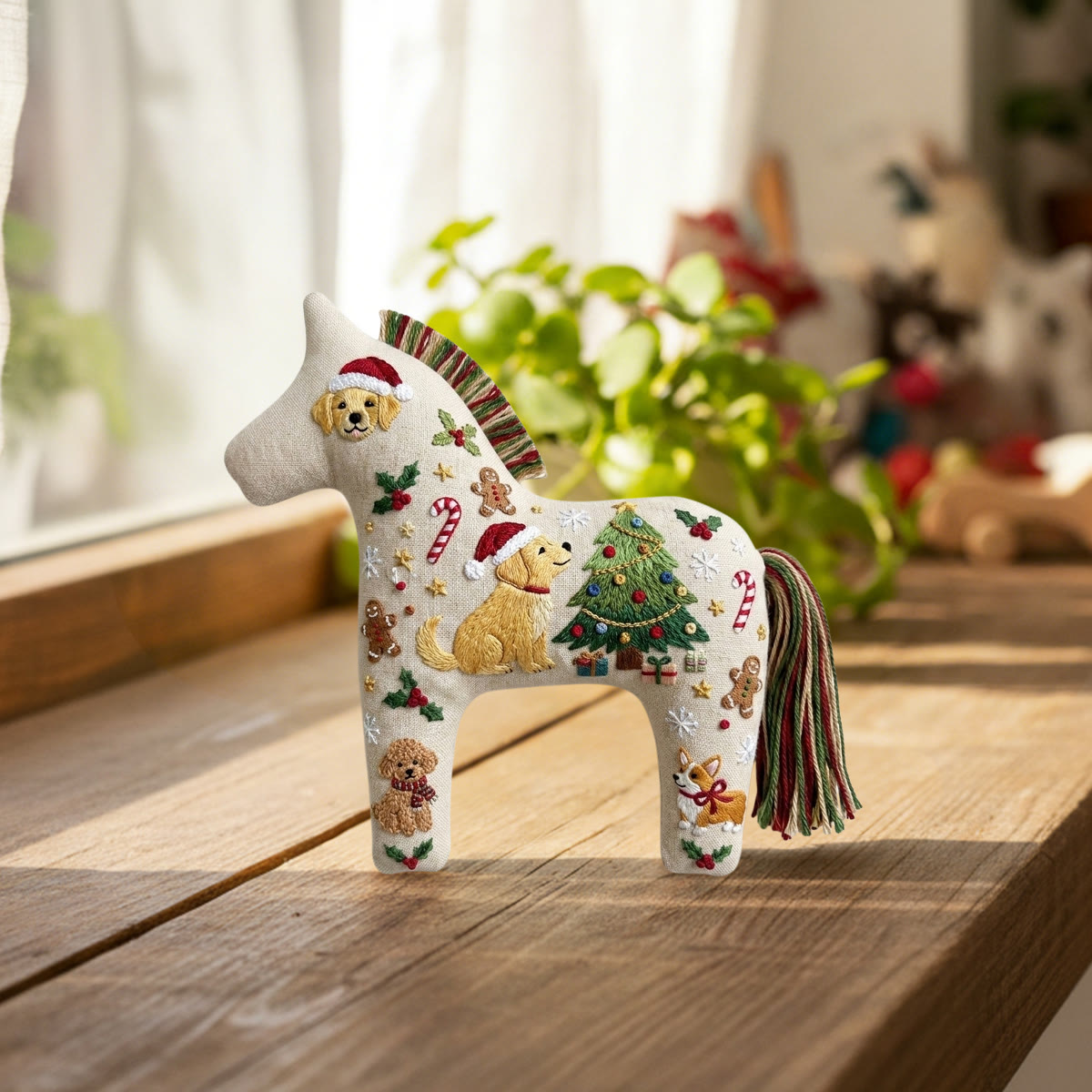 Rubbyoo Dala Horse Embroidery Kit - Christmas Playful Doggys | Adorable Festive Gift For Kids | Fantastic Nursery Room Decor - image 5