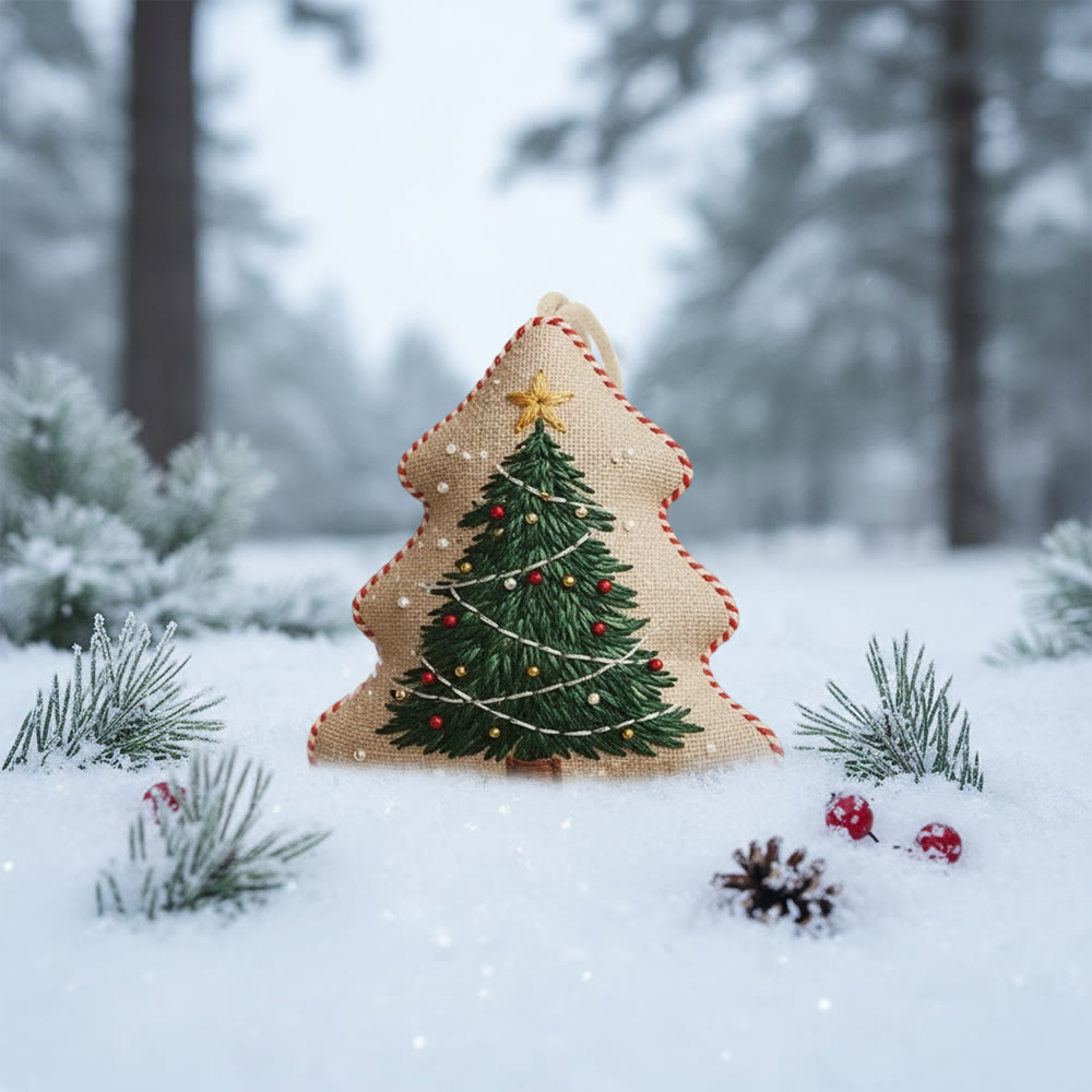 Rubbyoo Tree-shaped Embroidery Kit - Classic Christmas Tree | Diy Project For Beginners | Ideal For Cozy Home Decor - image 5