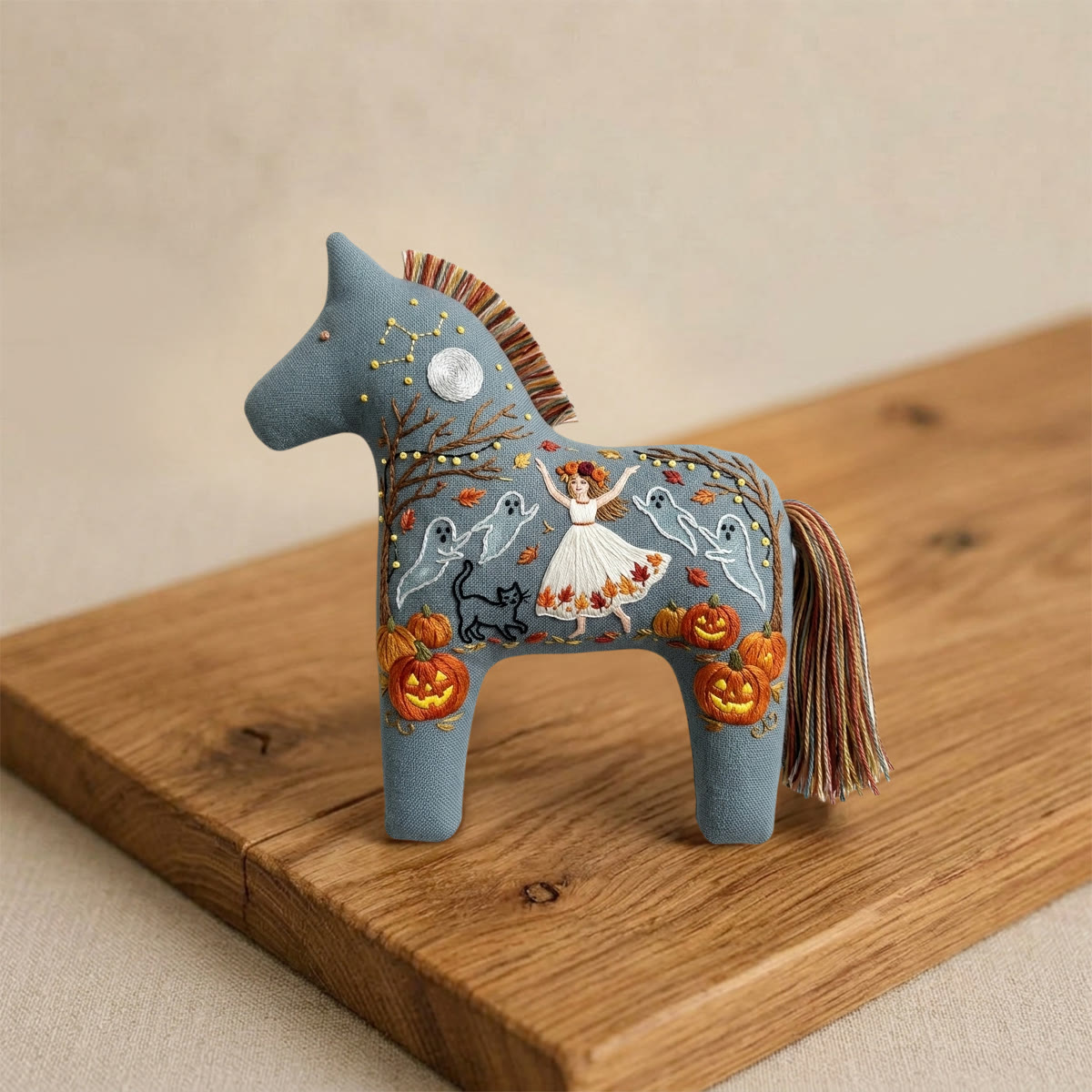 Rubbyoo Dala Horse Embroidery Kit - Dancing Girl | Witchy Gift For Her | Cute Halloween Ornament - image 7