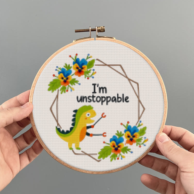 Cross Stitch Kit - Unstoppable Dinosaur | Creative Handmade Craft | Nice For Home Decor - image 8