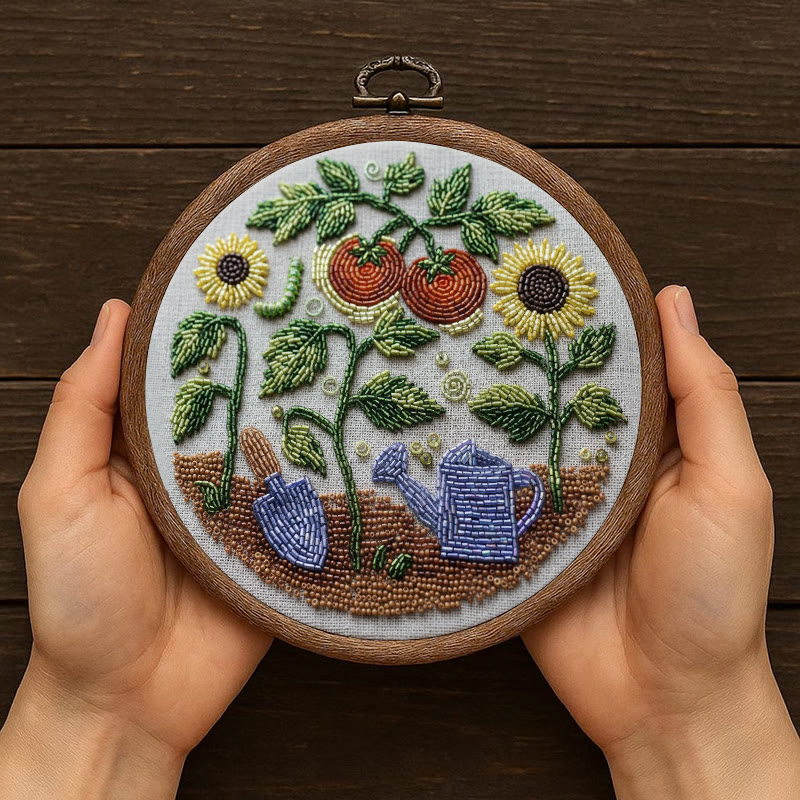 Rubbyoo Bead Embroidery Kit - Vibrant Garden | Diy Botanical Craft | Perfect For Room Ornament - image 9