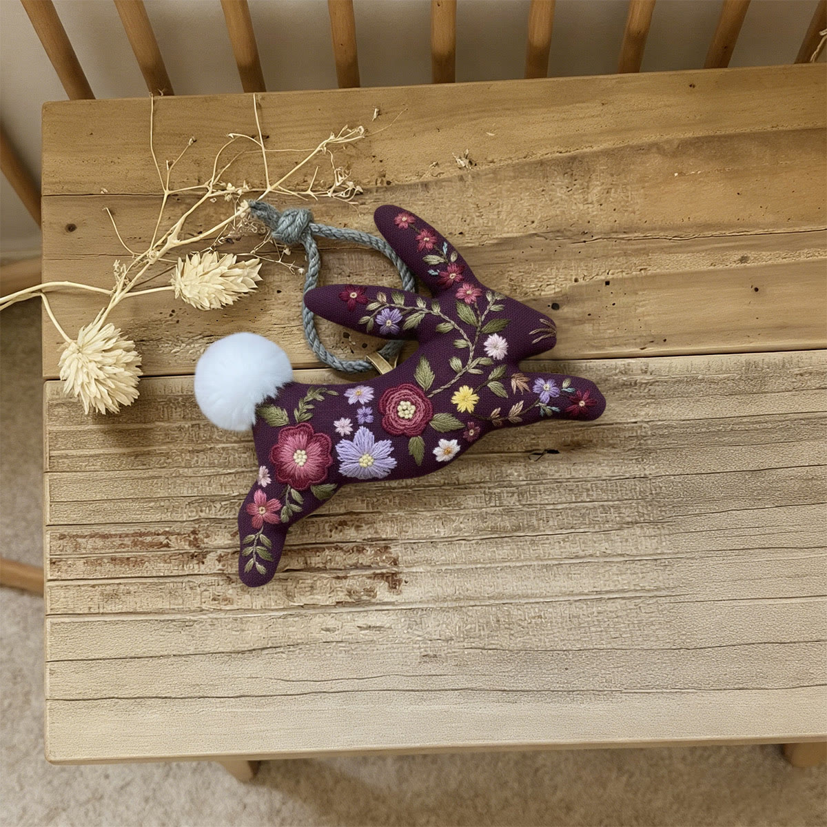 Rubbyoo Rabbit Embroidery Kit - Floral Bunny  | Gift For Her | Diy Holiday Decoration - image 7