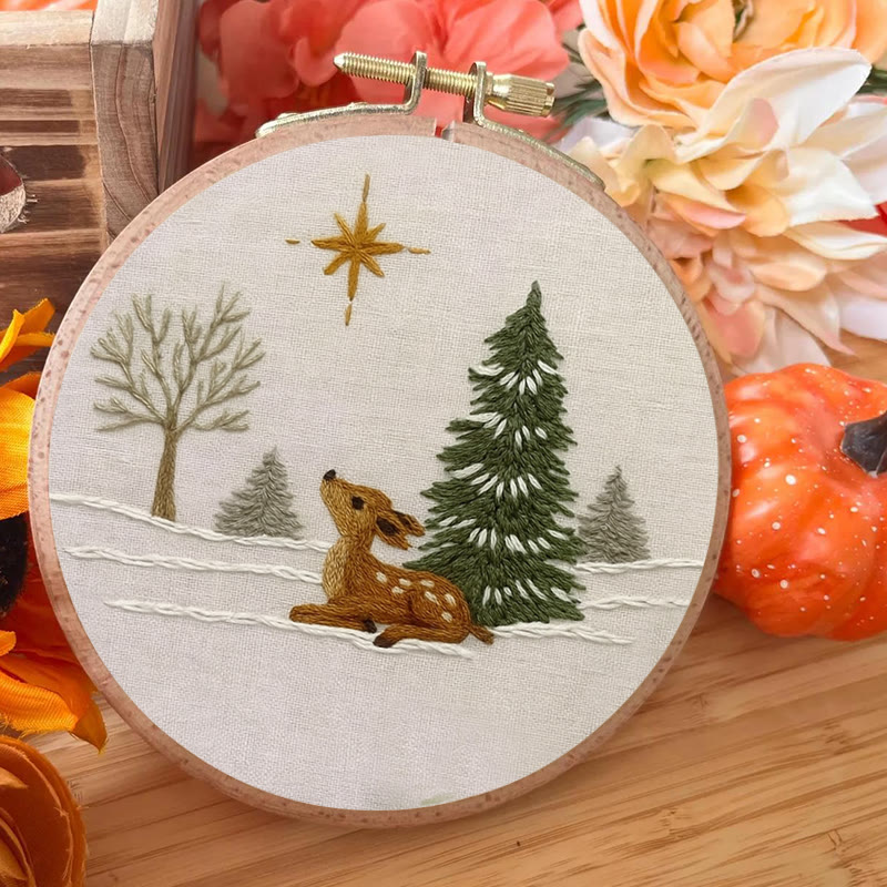 Rubbyoo Embroidery Kit - Deer In The Snow | Christmas Handmade Artwork | Perfect Gift For Home Decor - image 4