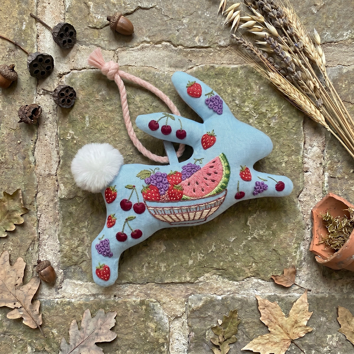 Rubbyoo Rabbit Embroidery Kit - Fruit Feast | Delicate Versatile Statement Piece |  DIY Fruit Sewing Kit - image 6