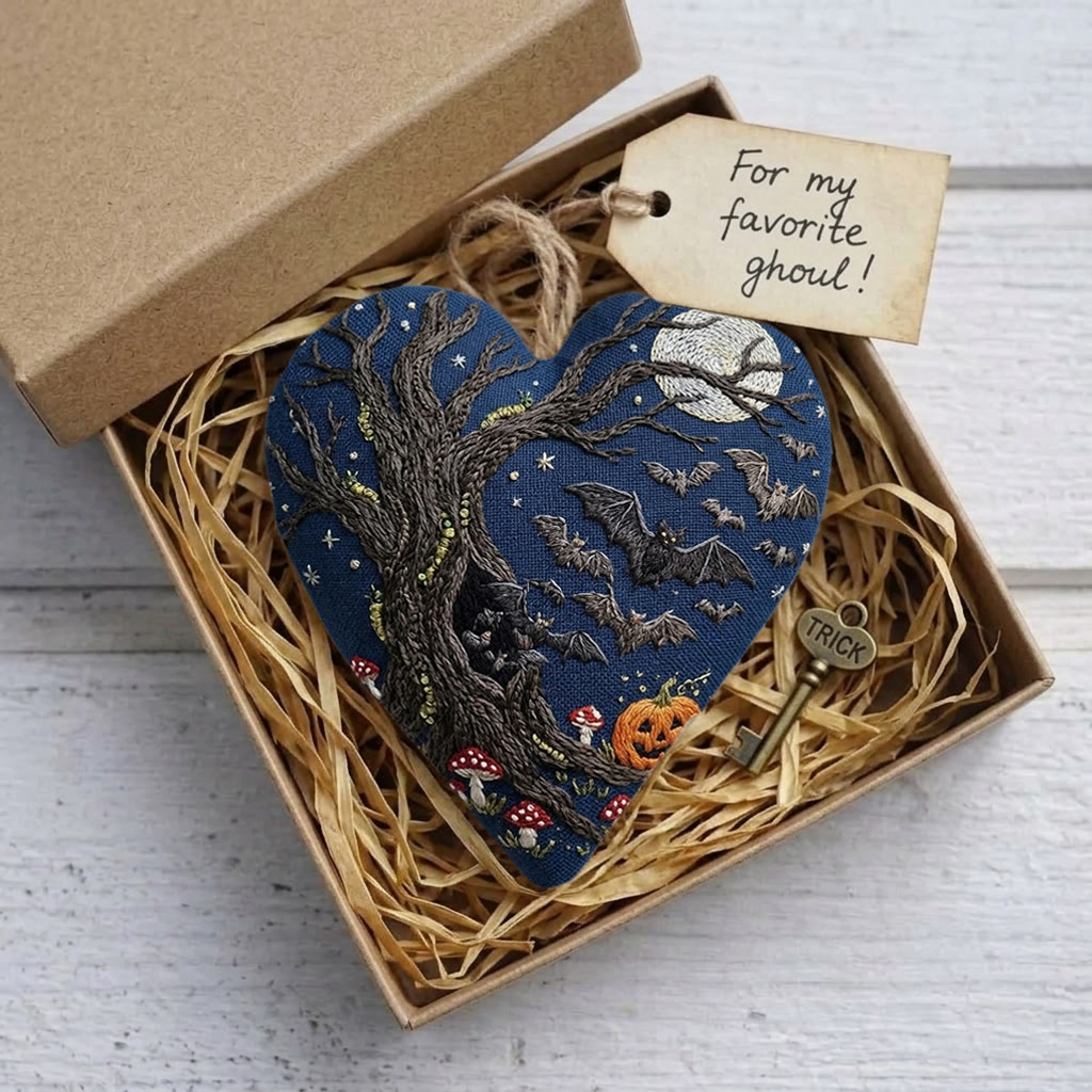 Rubbyoo Heart Embroidery Kit - Flying Bats | Witchy Gift | Spooky Season Decor - image 5