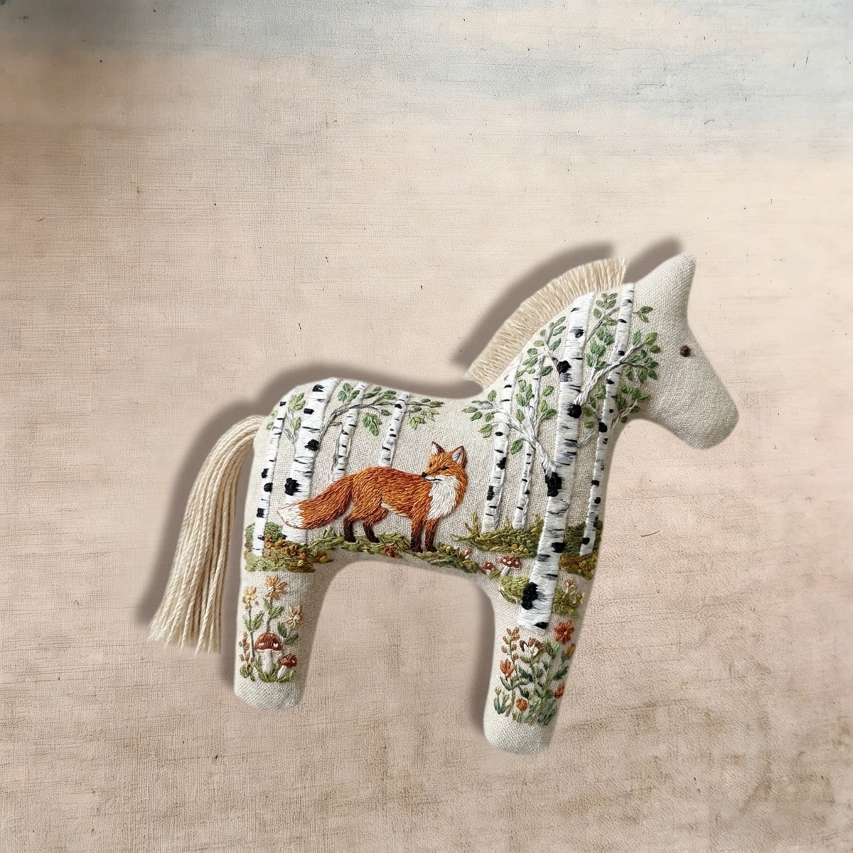 Rubbyoo Dala Horse Embroidery Kit - Fox And Birch Forest | Unique Birthday Gift For Her | Boho Forest Hanging Accessory - image 9