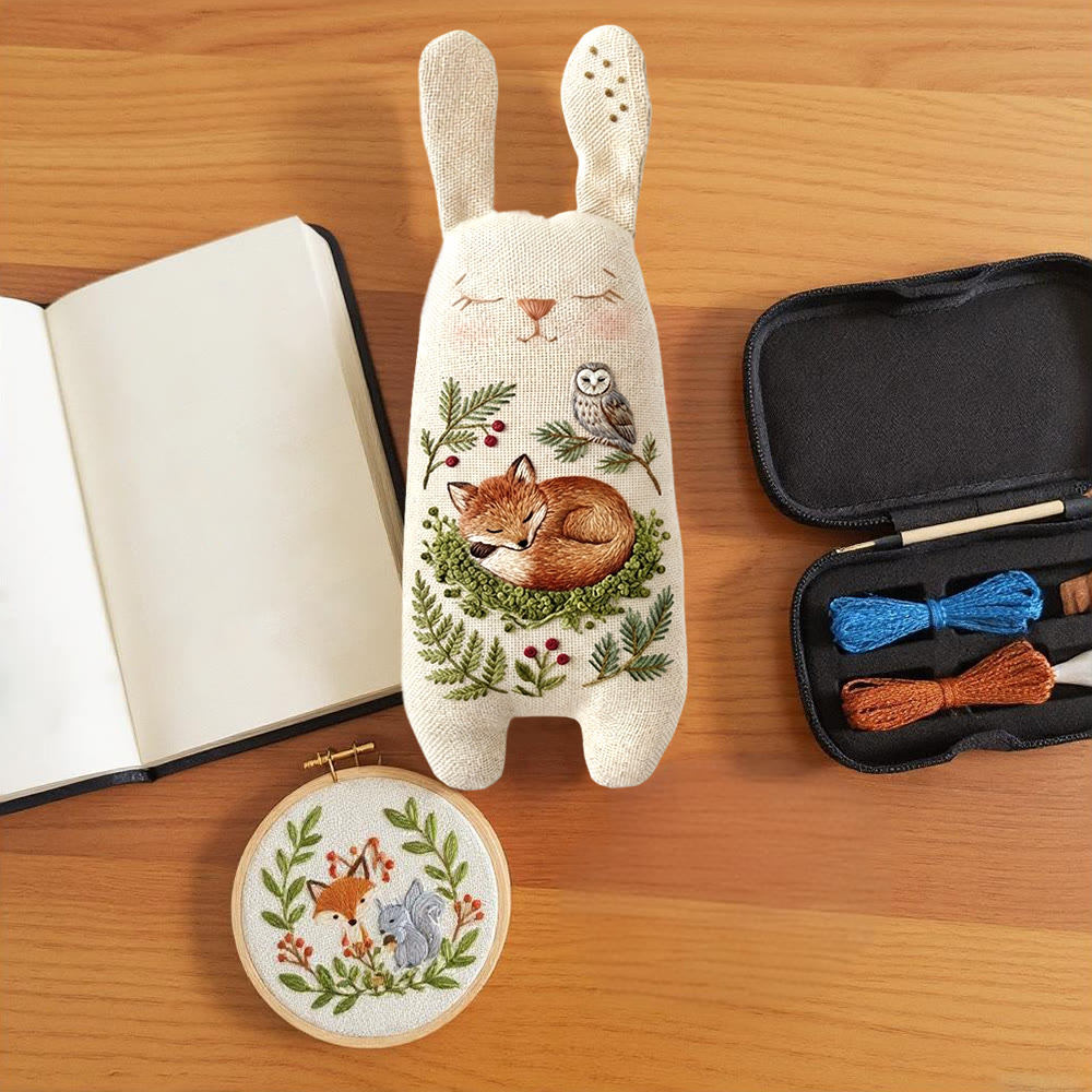 Rubbyoo Bunny Toy Embroidery Kit - Sleeping Fox And Owl | Creative Craft | Unique Handmade Toy For Kids - image 9