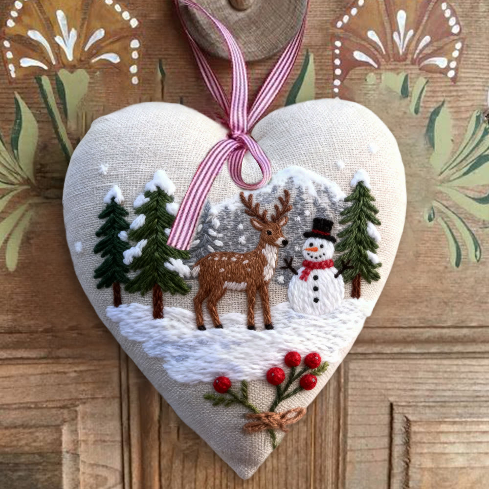 Rubbyoo Heart Embroidery Kit - Winter Forest | Christmas Snowy View | Handmade Needle Art  - image 4