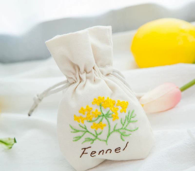 Handmade Drawstring Pouch Kit | Botanical Handmade Craft | Jewelry Storage Bag | Gift For Her - Fannel - image 4