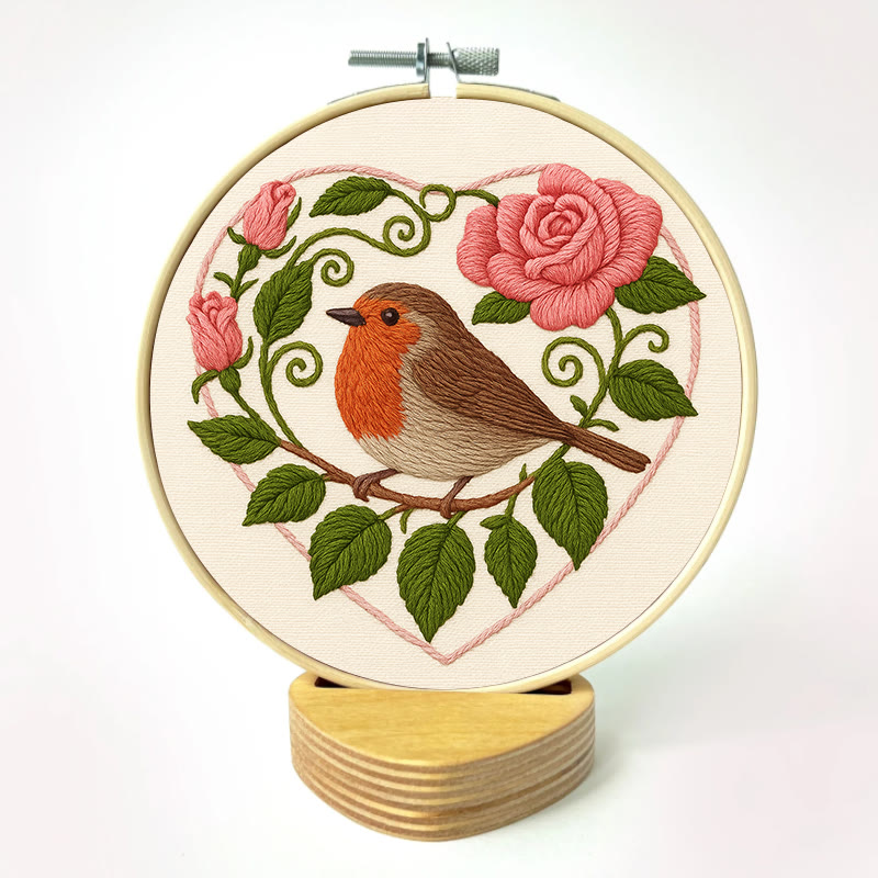 Rubbyoo Embroidery Kit - Rose Robin | Diy Stitch Bird Decor | Nice Handmade Gift For Her - image 10