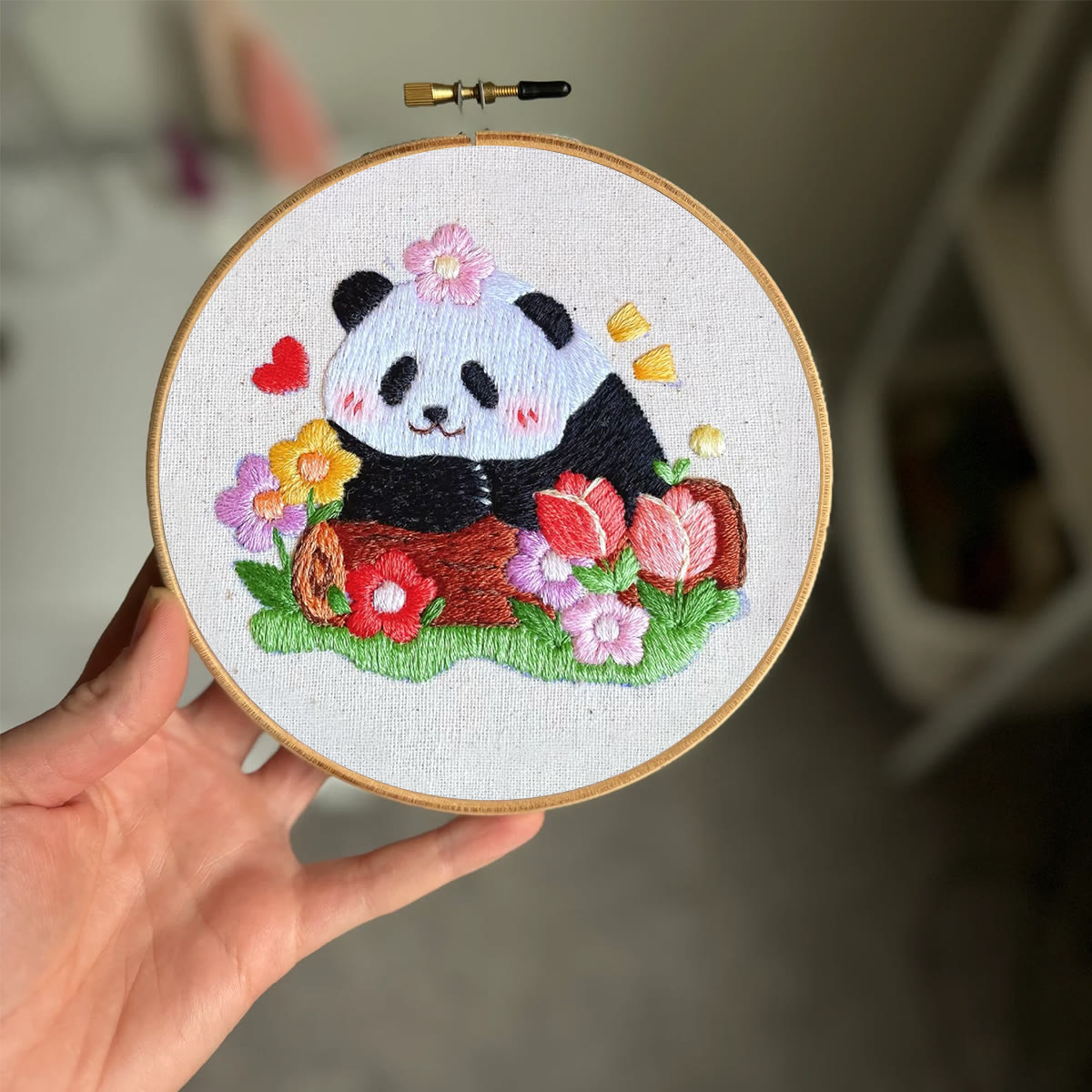 Rubbyoo Embroidery Kit- Cute Panda | Diy Kit For Starter  Hand Stitch - image 2