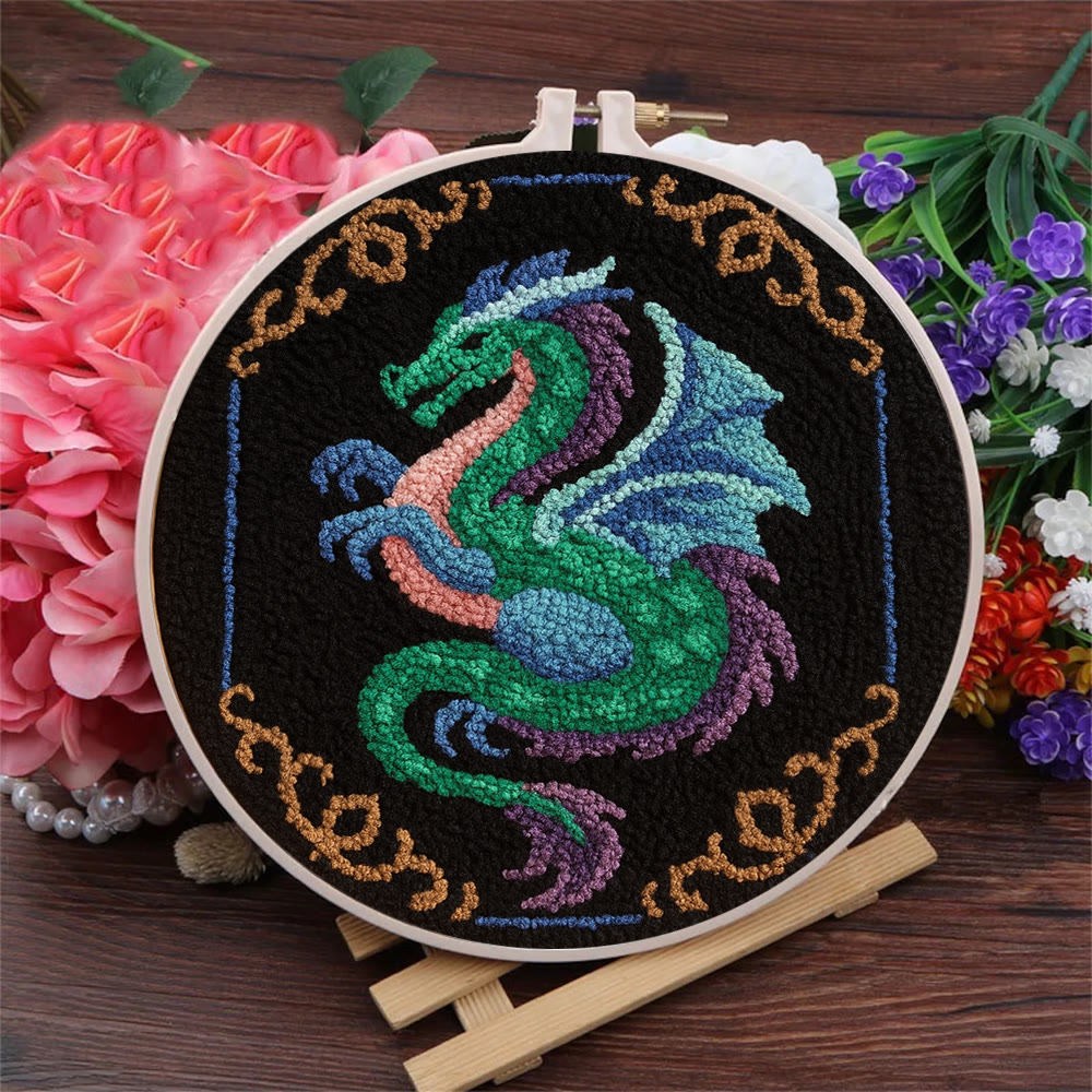 Mythical Dragon Punch Needle Kit - Artisan-crafted Art | Exotic Handcraft Item - image 2