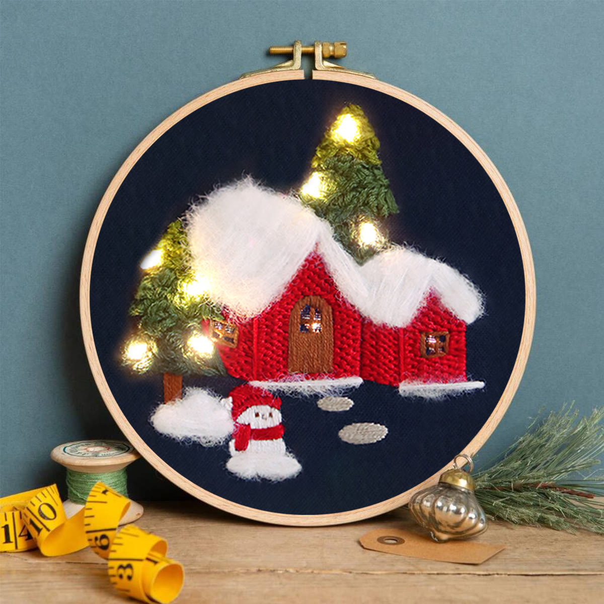 Rubbyoo Embroidery Kit - Christmas Snowy House | Handmade Holiday Ornament | Perfect Gifts For Friend  - image 7