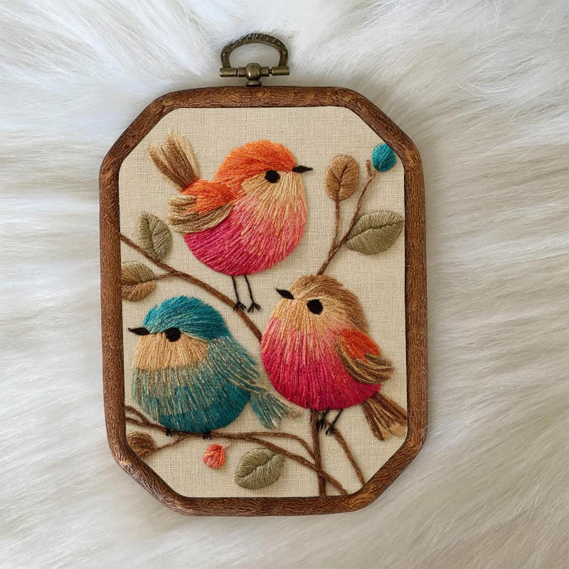Rubbyoo Embroidery Kit - Vibrant Birds | Animal Hoop Art | Handmade Room Ornament - image 6