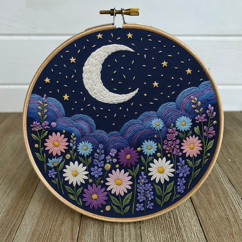 Rubbyoo Embroidery Kit - Shining Starry Sky | Night Hoop Art | Unique Handmade Craft  - image 6
