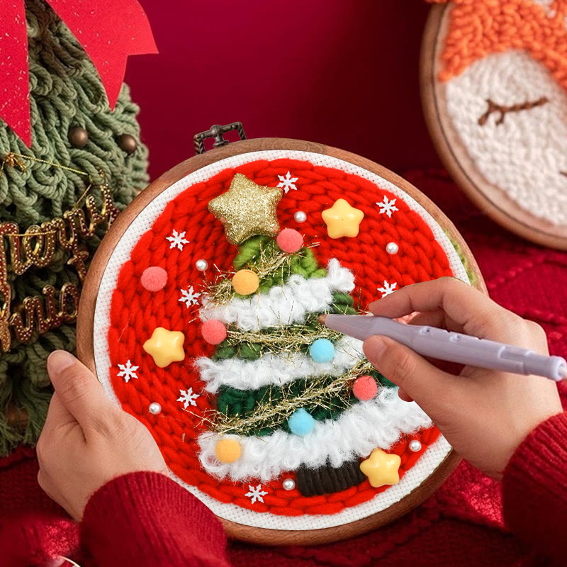 Christmas Tree Punch Needle Kit - Creative Needle Artcraft | Holiday Decorative Gifts - image 4