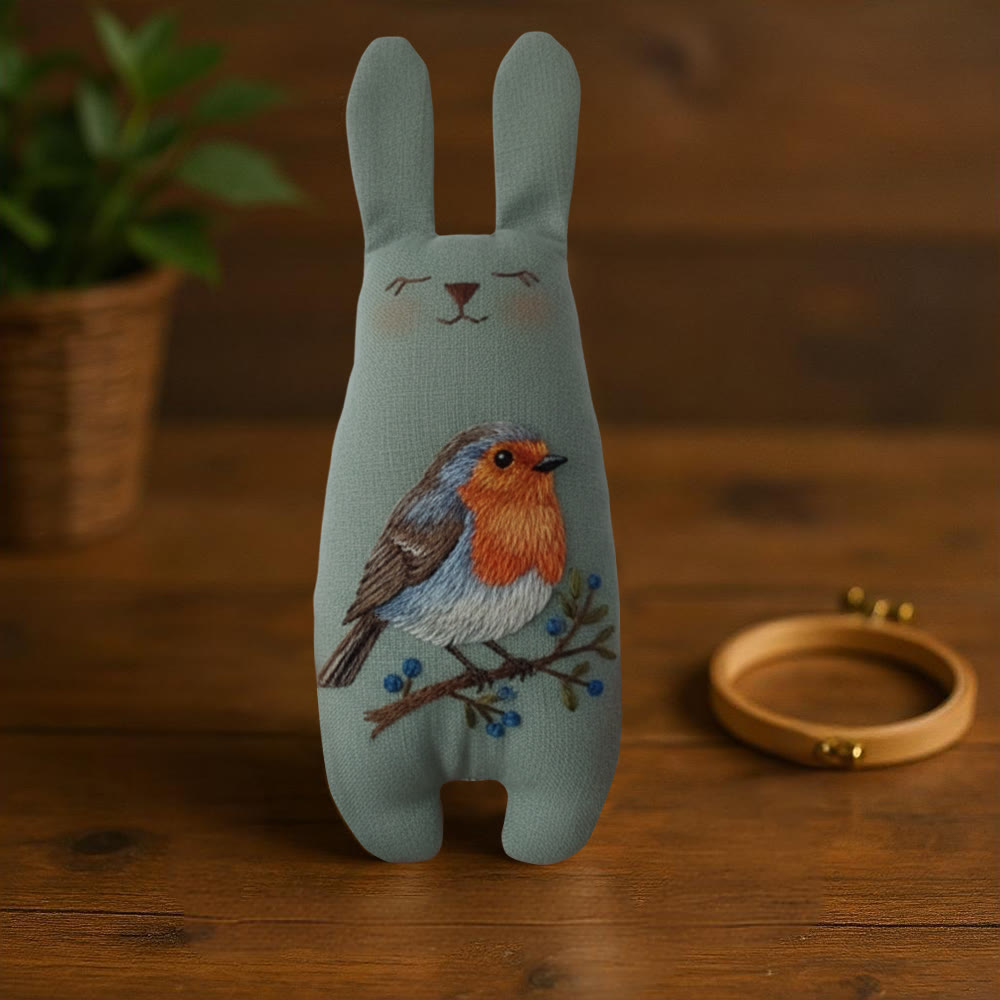 Rubbyoo Bunny Toy Embroidery Kit - Little Robin | Diy Sewing Art | Stuffed Bunny Pattern - image 6