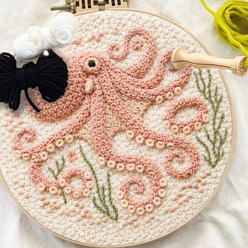 Blush Curly Octopus Punch Needle Kit – Top Gift Pick | Fun-filled Diy Creation - image 9