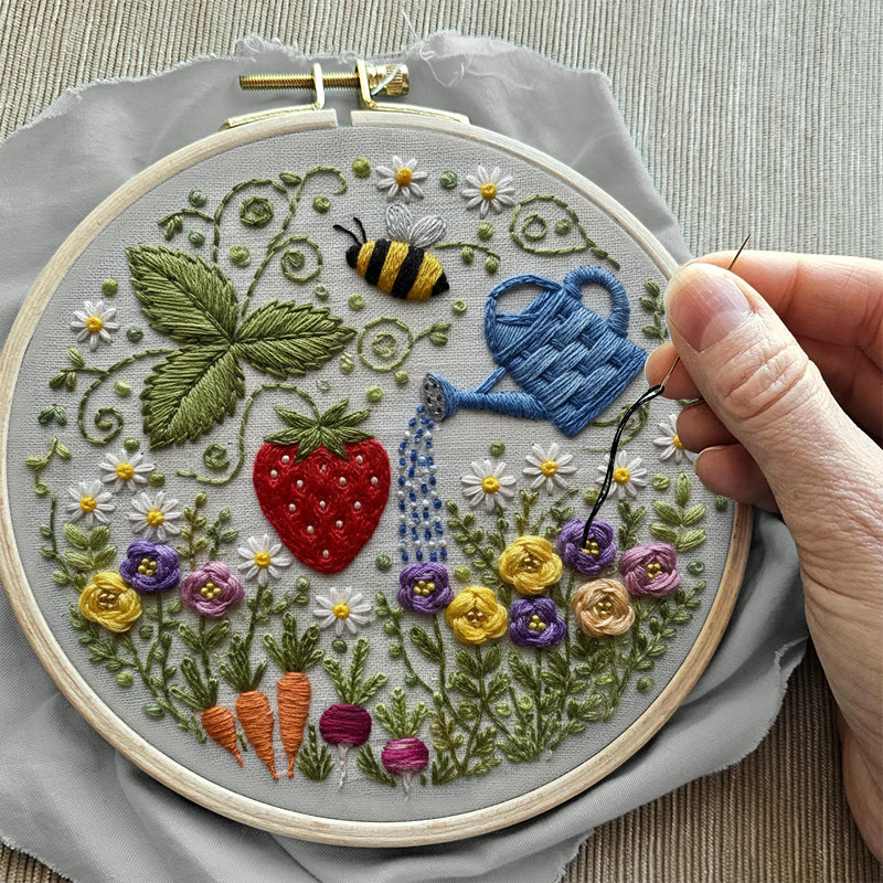 Rubbyoo Embroidery Kit - Vibrant Garden | Diy Stitch Hoop Art | Unique Decorative Craft  - image 6