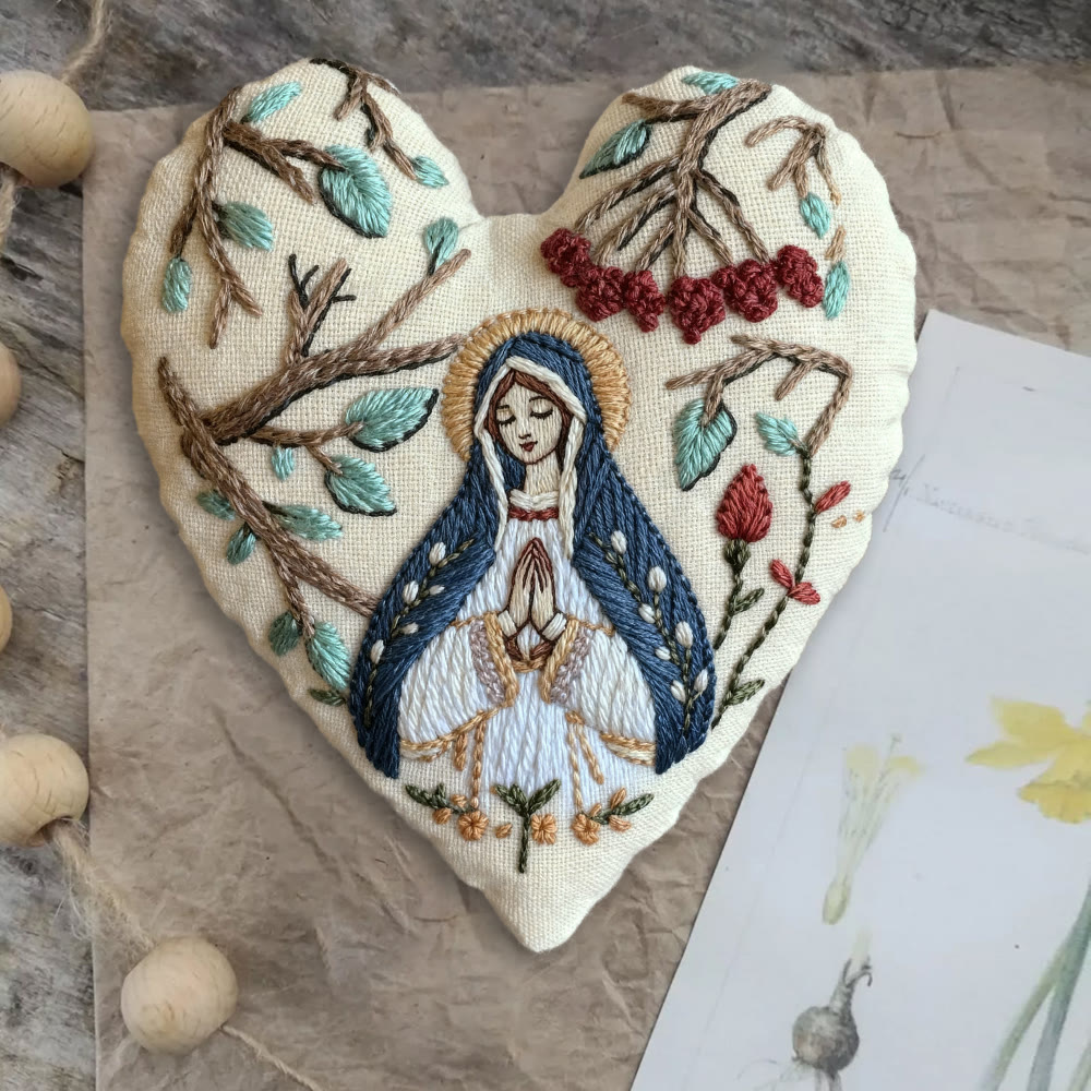 Rubbyoo Heart Embroidery Kit - Praying Woman | Handmade Catholic Craft | Diy Decorative Craft - image 9