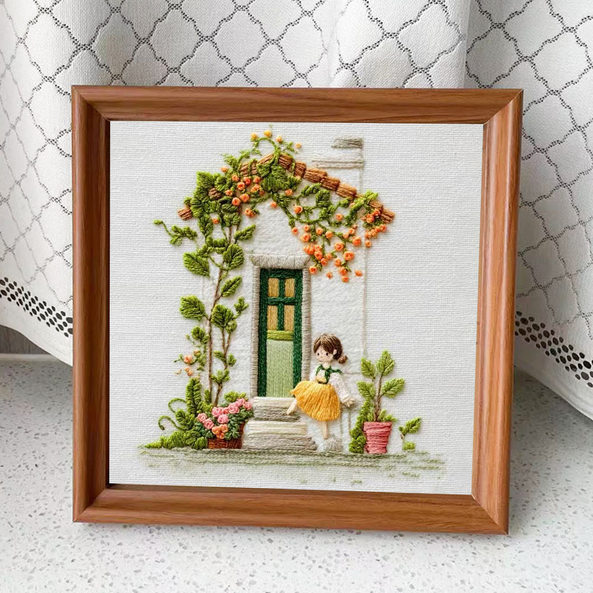 Rubbyoo Embroidery Kit - Aesthetic House | Diy Needle Craft | Perfect For Wall Hanging - Embroidery Kit Plus An Extra Frame - image 13