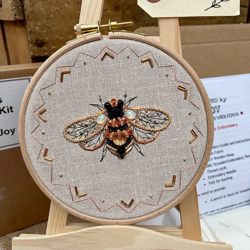 Rubbyoo Bead Embroidery Kit - Golden Bee | Easy Handmade Needlepoint | Diy Decorative Ornament - image 8