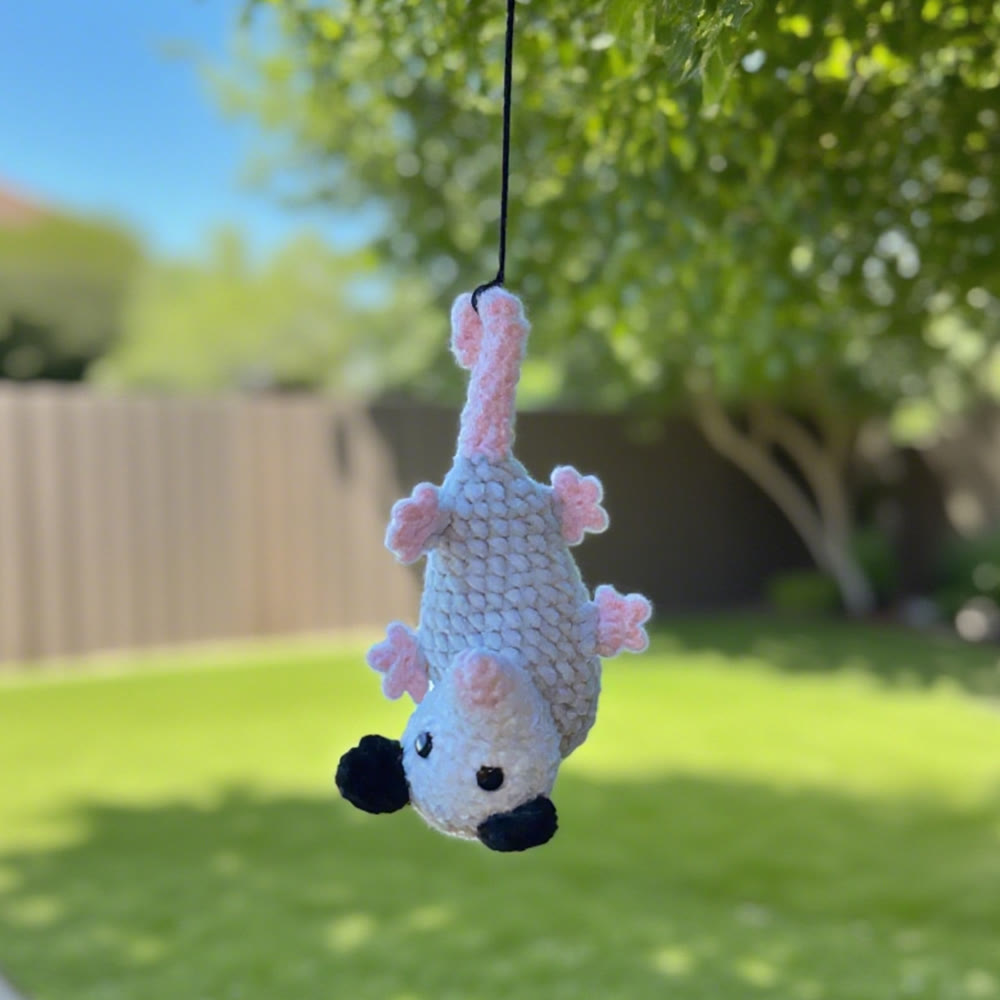 Diy Handmade Plush Opossum Crochet Kit - Car Mirror Hanging Accessory | Creative Crochet Doll  - image 4