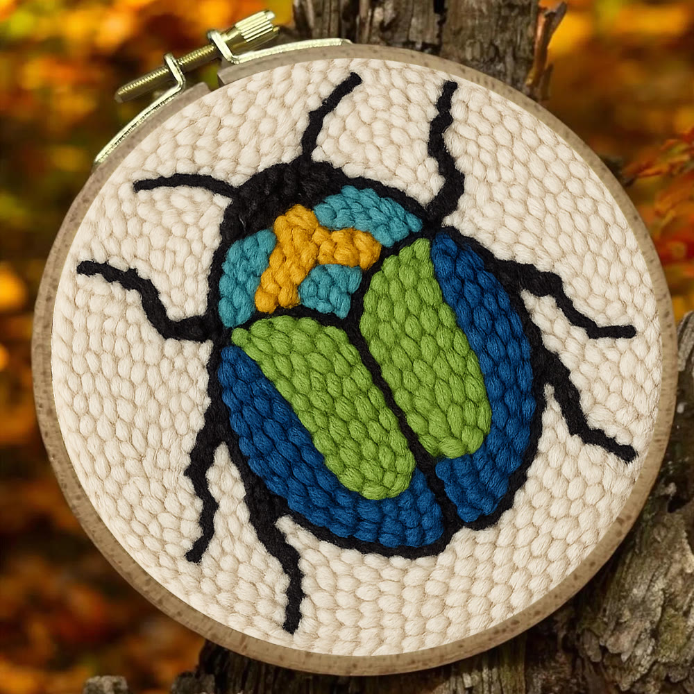 Scarab Beetle Punch Needle Kit - Creative Wall Decor | Diy Insect Artwork Gift  - image 6