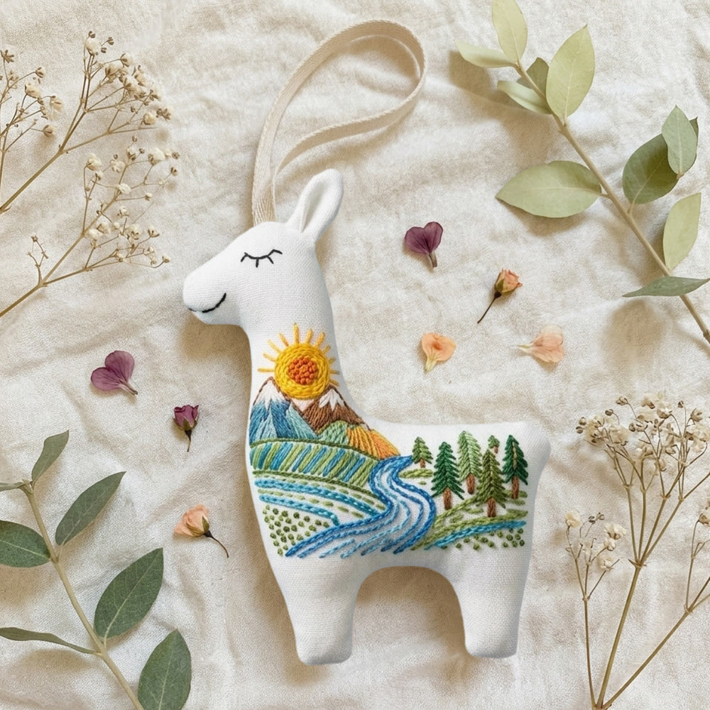 Rubbyoo Llama Embroidery Kit - Forest Soul | Alpaca Handmade Craft | Creative Sewing Art - image 9