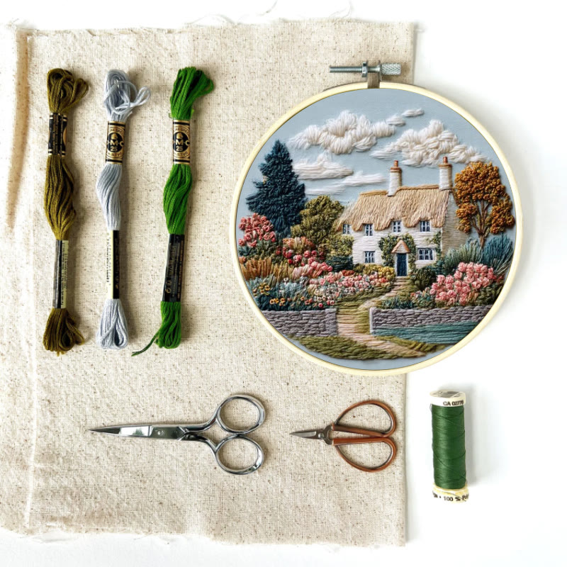 Rubbyoo Embroidery Kit - Beautiful Manor | Decorative Stitch Art | Unique Gift Idea - image 9