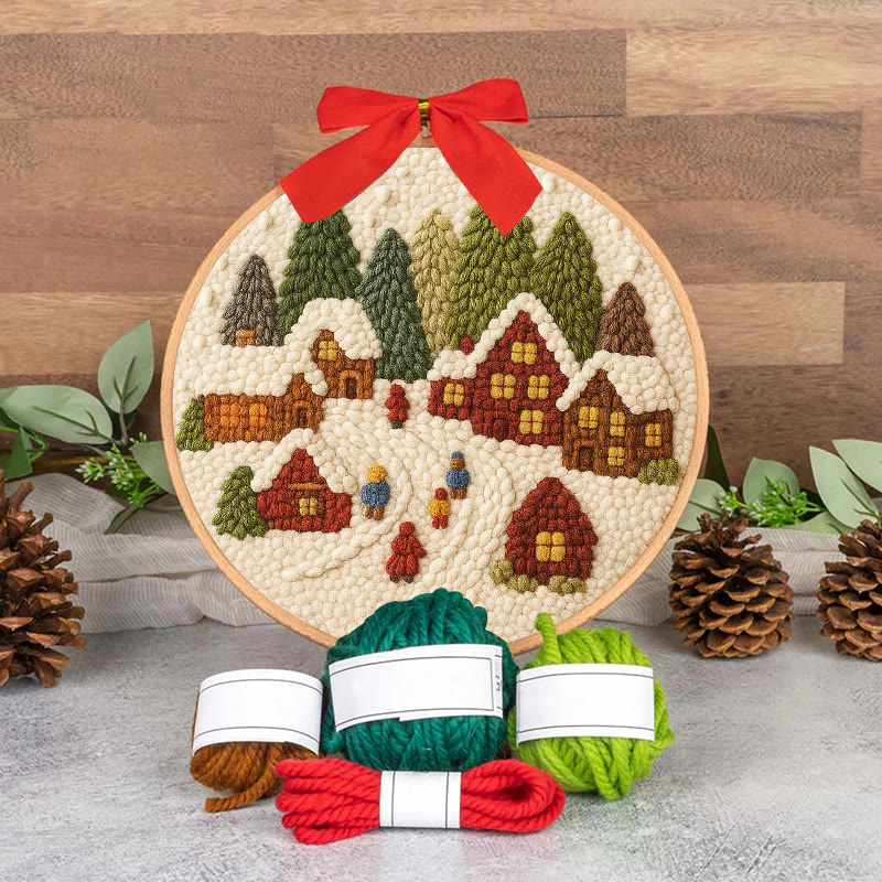  Winter Scene Punch Needle Kit - Christmas Handmade Craft | Christmas Home Ornament - image 12