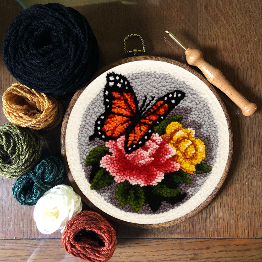 Fascinating Butterfly Punch Needle Kit - Charming Floral Craft | Perfect Handmade Gift For Her - image 9