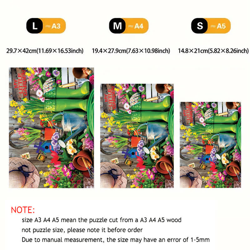 Rubbyoo Garden Tools - Wooden Jigsaw Puzzle