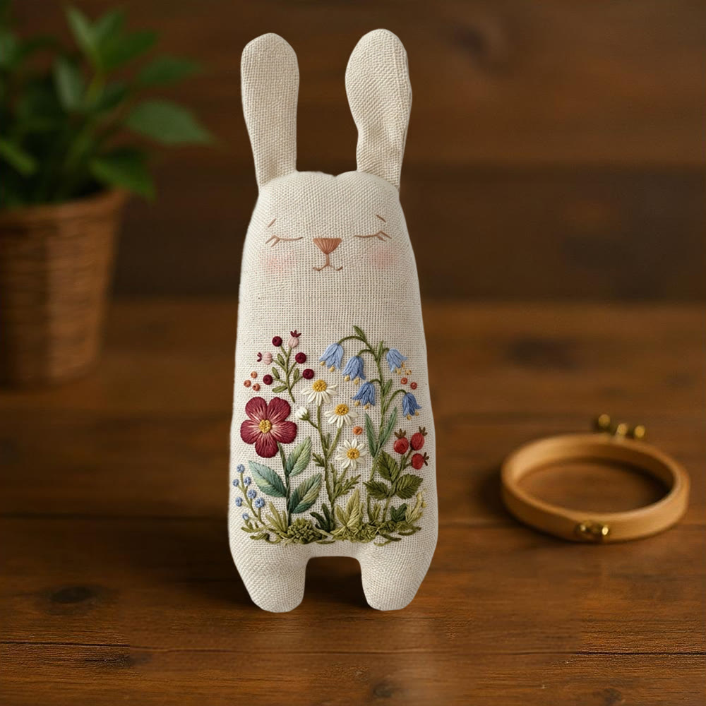 Rubbyoo Bunny Toy Embroidery Kit  - Wildflower | Stuffed Bunny Pattern| Lovely Bunny Craft  - image 9