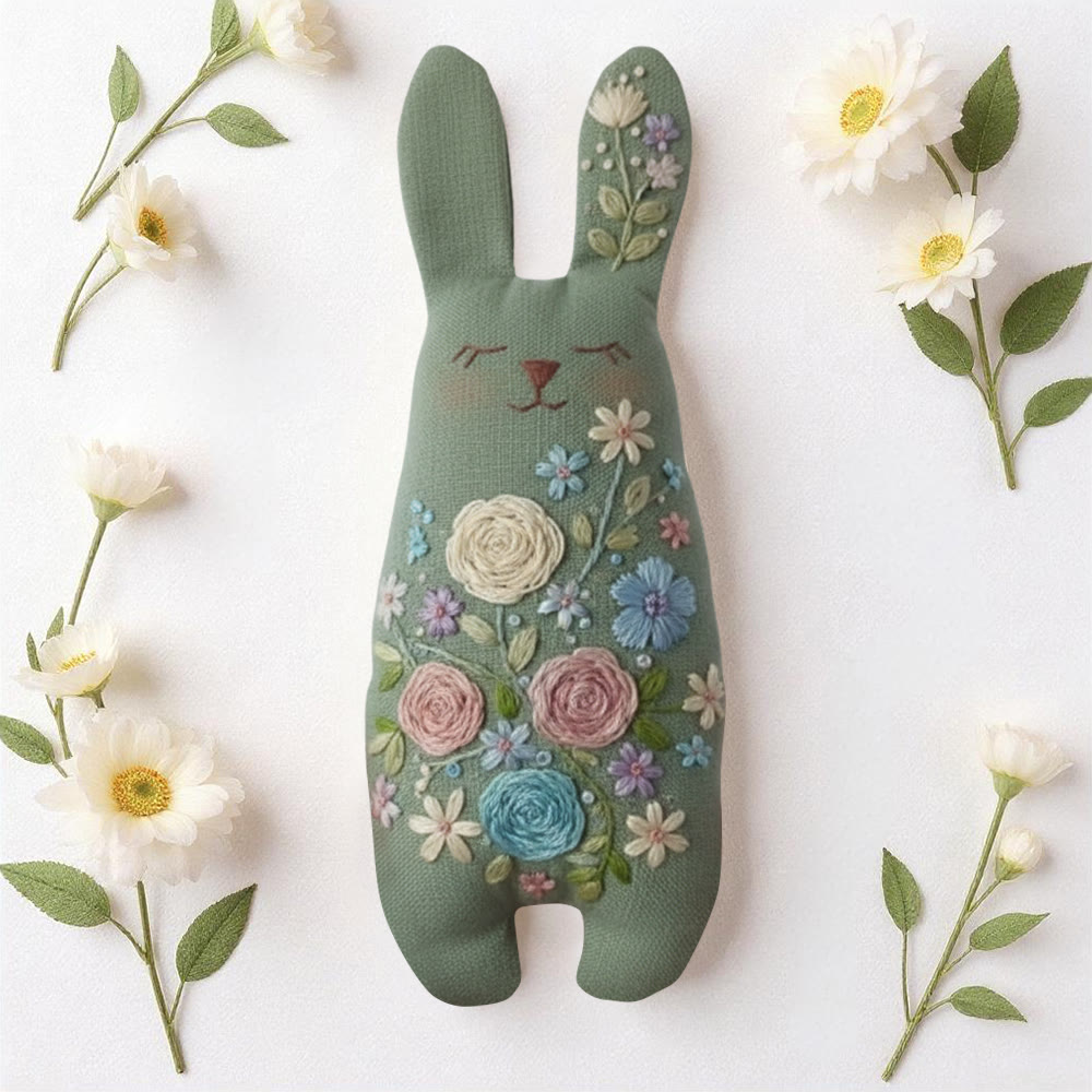 Rubbyoo Bunny Toy Embroidery Kit - Colorful Flower | Handmade Stuffed Bunny Toy | Sewing Bunny Kit - image 8