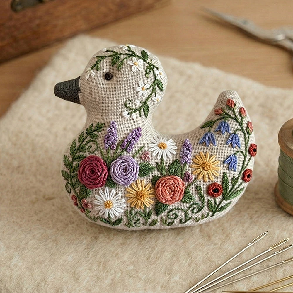 Rubbyoo Duck Embroidery Kit - Blooming Daisy & Rose | Unique Mother Gift Idea | Creative Handmade Art - image 5