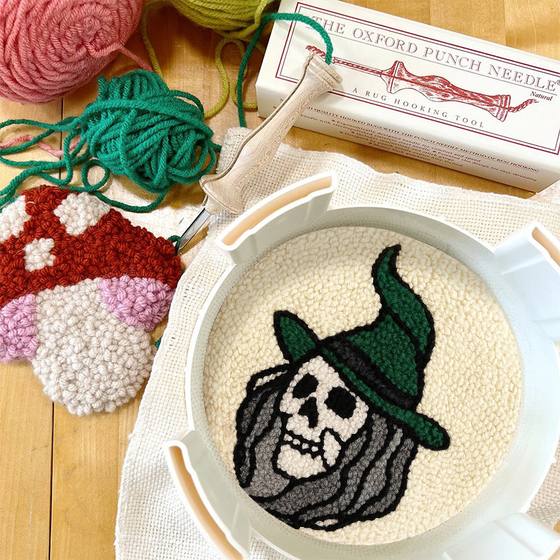 Spooky Wizard Punch Needle Kit - Halloween Skeleton Art | Nice Craft For Home Decor - image 9