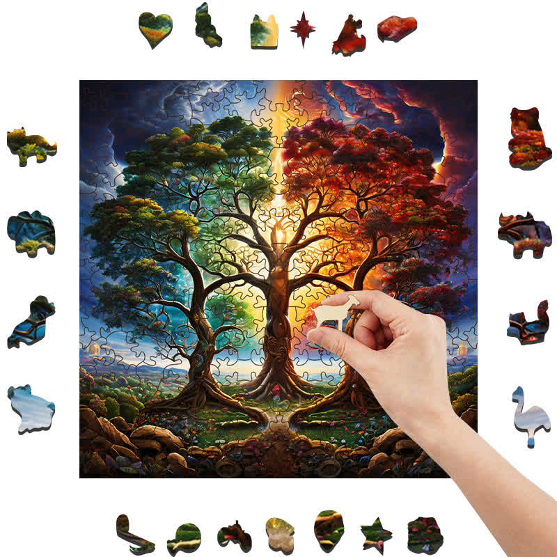Rubbyoo Ornate Celestial Tree of Life  -2 Wooden Jigsaw Puzzle