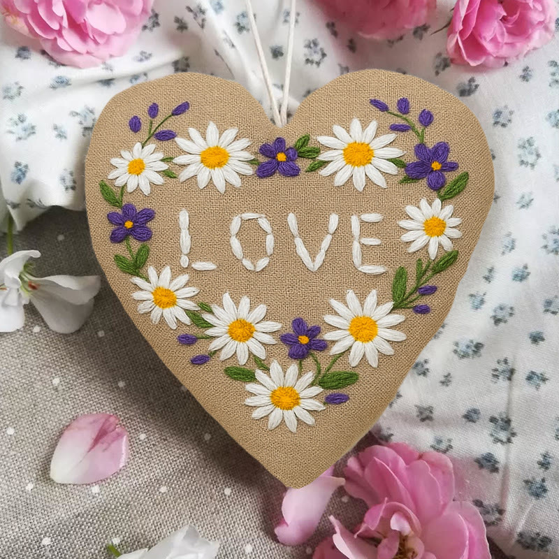 Rubbyoo Heart Embroidery Kit - Daisy Love | Creative Valentine Decoration | Unique Anniversary Gift  - image 4
