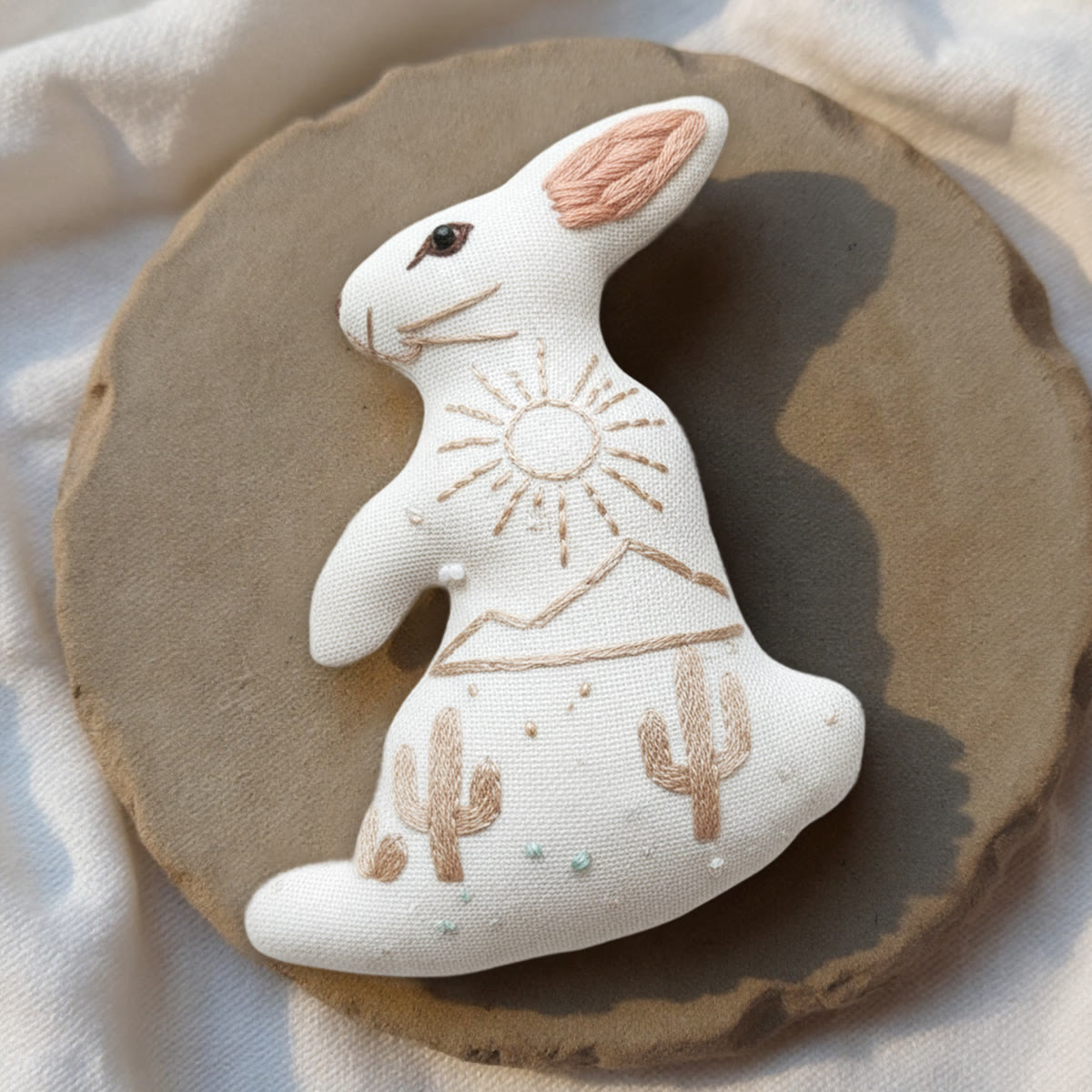 Rubbyoo Rabbit Embroidery Kit - Desert Cactus | Diy Landscape Craft | Beginner Stitch Decoration - image 6