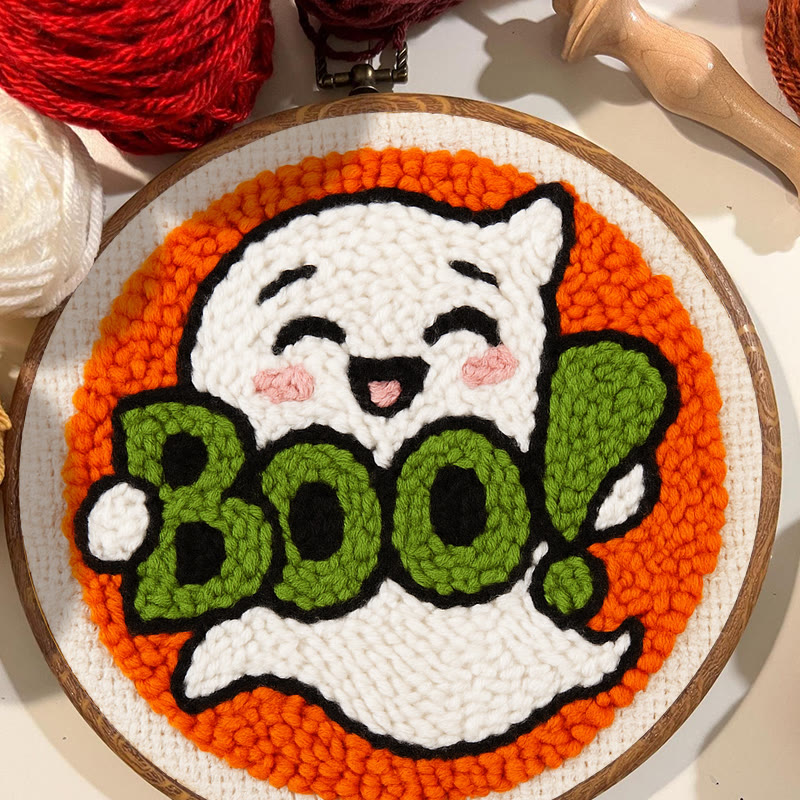 Boo Ghost Punch Needle Kit - Creative Yarn Craft |  Special Desk Decoration - image 4