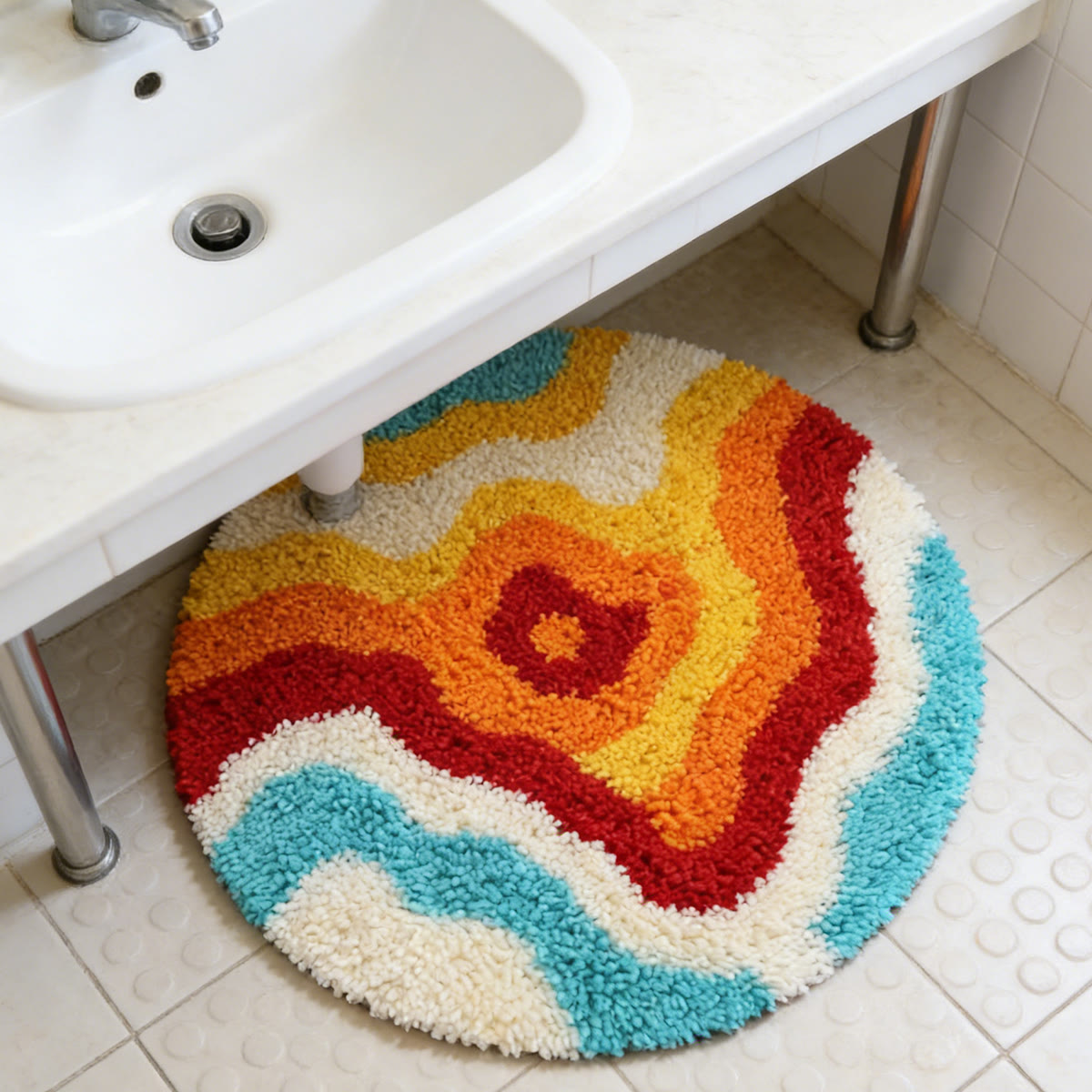 Rubbyoo Latch Hook Rug Kit - Bright Design | Entryway Floor Mat | Unique Room Ornament - image 6