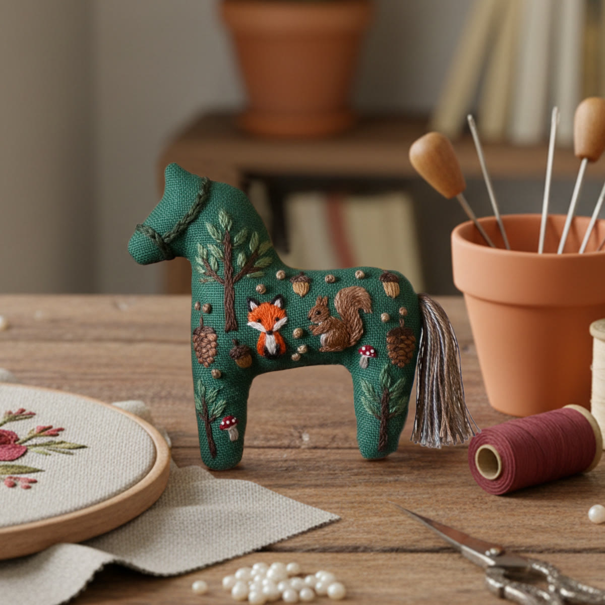 Rubbyoo Horse Embroidery Kit - Fox And Squirrel | Adorable Handmade Craft | Perfect Gift For Decoration - image 6