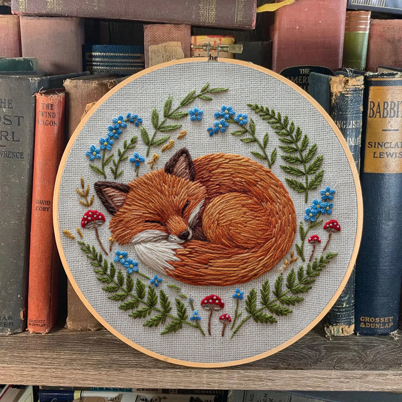 Rubbyoo Embroidery Kit - Sleeping Fox | Nature-inspired Handcrafted Art | Cozy Home Decor Piece - image 7