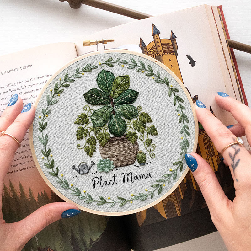 Rubbyoo Embroidery Kit - House Plant | Nice For Wall Decor | Diy Needle Craft  - image 5