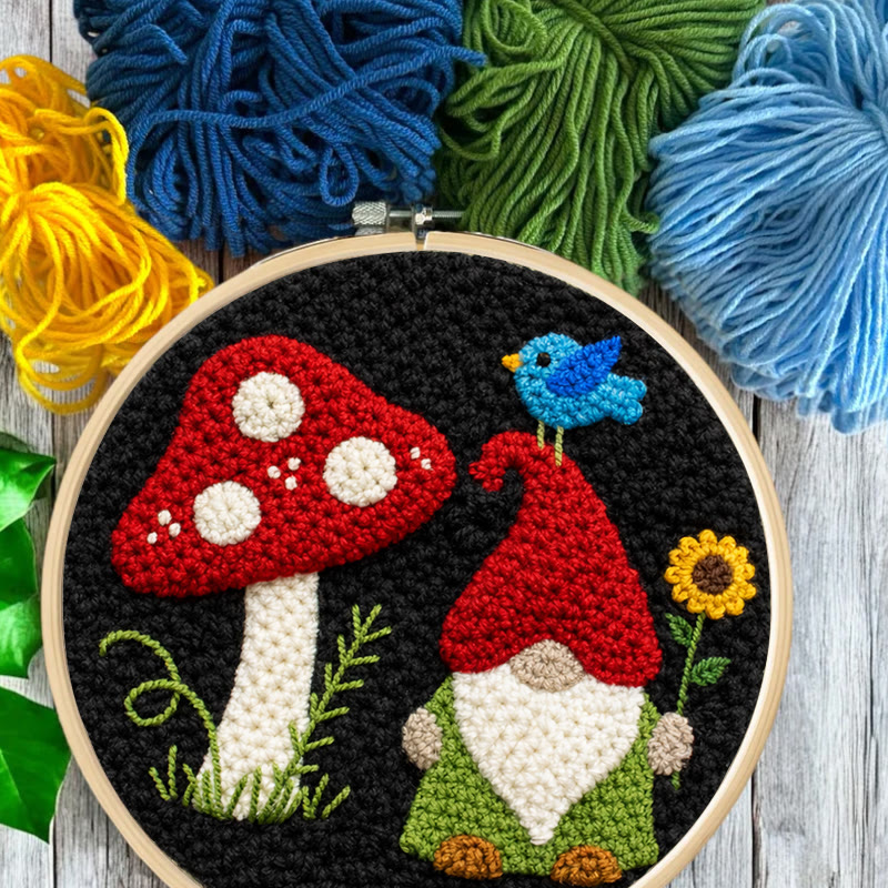 Mushroom Gnome Punch Needle Kit – Whimsical Handcraft | Cute Decorative Pendant - image 7