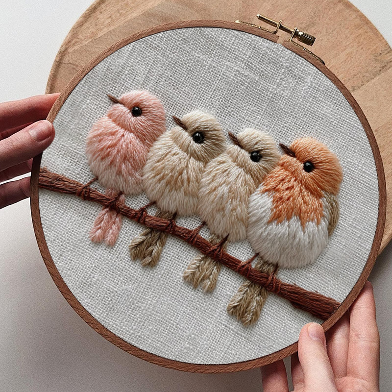 Rubbyoo Embroidery Kit - Little Birds On Branch | Cozy Home Accent | Decorative Stitch Art - image 8